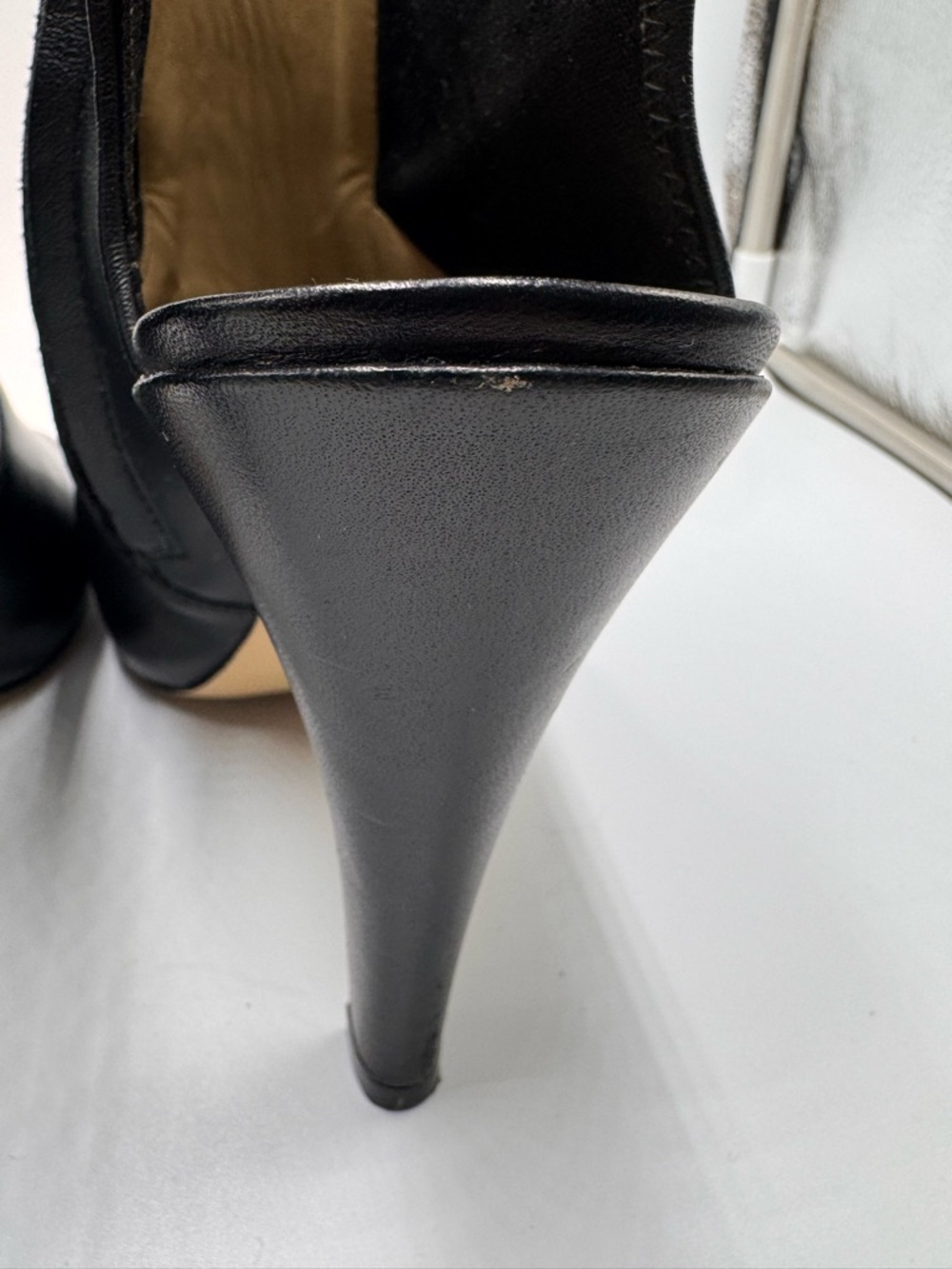 Michael Kors Selina Leather Peep Toe Ankle Bootie Black 8 - Picture 6 of 7